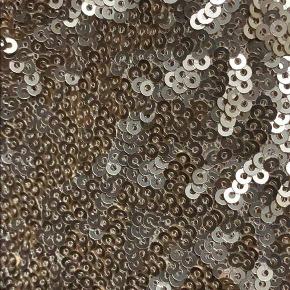 !Aidan Mattox champagne sequin sheath with fringe - Picture 5 of 8